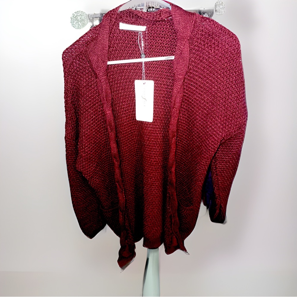 Burgundy cardigan